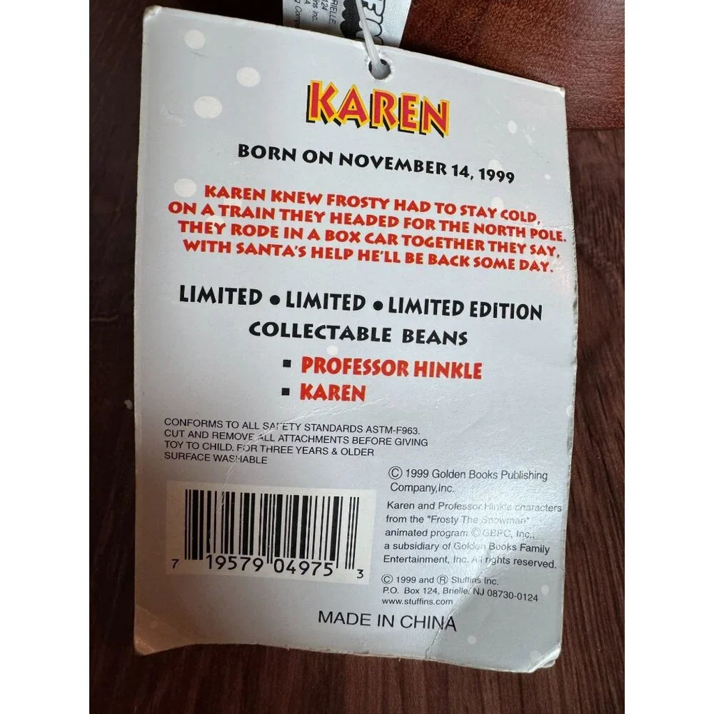 Karen Plush – CVS Exclusive Frosty the Snowman Collection – Retired – New with T